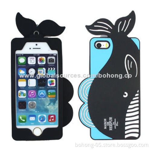 Silicone Cases for iPhone 5S, Designed 3D Pattern, Various Colors Available